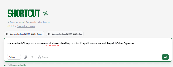 Shortcut prompt